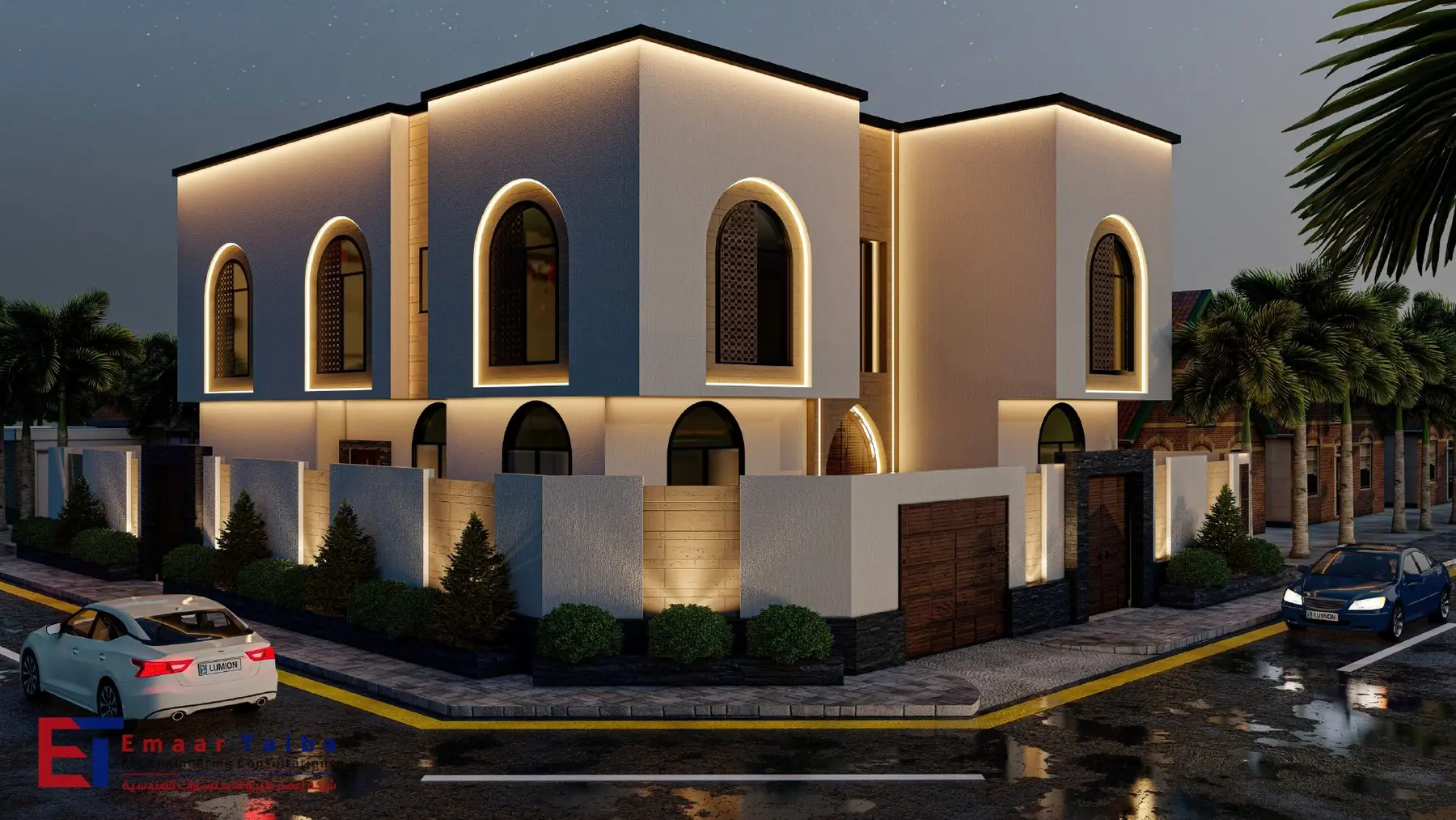 Residential project by Emaar Tibah at dusk